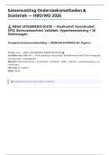 Samenvatting Onderzoeksmethoden Statistiek MEGA UITGEBREID 2026 &plus; 30 Oefenvragen - SPSS Hypothesetoetsing T-toets ANOVA Chi-kwadraat Correlatie Regressie Kwalitatief Coderen APA 40&plus; Pagina's