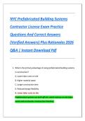 NYC Prefabricated Building Systems Contractor License Exam&colon; Practice Questions with Verified Answers and Rationales &lpar;2025-2026 Edition&rpar;