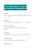 MODERN DATABASE MANAGEMENT&NewLine;UPDATED ACTUAL QUESTIONS AND&NewLine;CORRECT ANSWERS FULL SOLUTION&NewLine;