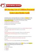 RN Nursing Care of Children Proctored Exam Latest Retake Study Guide Verified Questions and Answers GRADED A&plus;