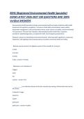 REHS &lpar;Registered Environmental Health Specialist&rpar; EXAM LATEST 2026-2027 230 QUESTIONS AND 100&percnt; Verified