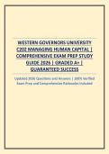 WESTERN GOVERNORS UNIVERSITY C202 MANAGING HUMAN CAPITAL &vert; COMPREHENSIVE EXAM PREP STUDY GUIDE 2026