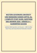 WESTERN GOVERNORS UNIVERSITY C202 MANAGING HUMAN CAPITAL ALL &vert; COMPLETE STUDY GUIDE&comma; QUESTIONS AND ANSWERS 2026