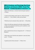HESI A2 Anatomy and Physiology Real Exam&NewLine;Questions and Answers &lpar;2026&rpar; &vert; Exam Prep&NewLine;Material &vert; Verified Questions & Answers &vert; A&plus;