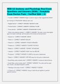 HESI A2 Anatomy and Physiology Real Exam&NewLine;Questions and Answers &lpar;2026&rpar; &vert; Complete&NewLine;Exam Review Pack &vert; Verified Q&A &vert; A&plus;