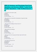 HESI A2 Anatomy and Physiology Real Exam&NewLine;Questions and Answers &lpar;2026&rpar; &vert; Latest Exam&NewLine;Practice Questions &vert; Fully Verified Answers &vert;&NewLine;A&plus;
