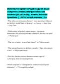 WGU D570 Cognitive Psychology OA Exam&NewLine;Complete Actual Exam Questions and&NewLine;Answers &lpar;2026&sol;2027&rpar; &vert; Newest Practice&NewLine;Questions &vert; 100&percnt; Correct Answers &vert; A&plus;