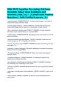 WGU D570 Cognitive Psychology OA Exam&NewLine;Complete Actual Exam Questions and&NewLine;Answers &lpar;2026&sol;2027&rpar; &vert; Latest Exam Practice&NewLine;Questions &vert; Fully Verified Answers &vert; A&plus;