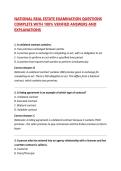 NATIONAL REAL ESTATE EXAMINATION QUESTIONS COMPLETE WITH 100&percnt; VERIFIED ANSWERS AND EXPLANATIONS