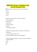 NURS 6011 Exam 1 Questions with Correct Answers Only