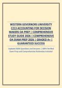 WESTERN GOVERNORS UNIVERSITY C213 ACCOUNTING FOR DECISION MAKERS OA PREP &vert; COMPREHENSIVE STUDY GUIDE 2026