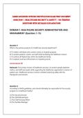 IAHSS Advanced Officer Certification Exam Prep Document&NewLine;2026&sol;2027 &vert; Healthcare Security & Safety &vert; 100 Verified&NewLine;Questions with Detailed Explanations 