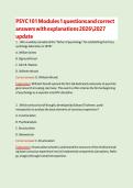 PSYC 101 Module 1 Exam 2026-2027 questions  with Verified Answers&NewLine;