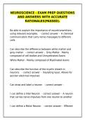 Neuroscience Exam Prep &ndash; Passed Questions & Answers with Rationales&NewLine;&NewLine;