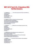MKT 3413 Test 3-Ch&period; 9 Questions With Verified Answers