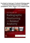 Test Bank For Radiographic Positioning And Related Anatomy&comma; 11th Edition By John P&period; Lampgnano Leslie E&period; Kendrick