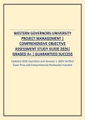 WESTERN GOVERNORS UNIVERSITY PROJECT MANAGEMENT &vert; COMPREHENSIVE OBJECTIVE ASSESSMENT STUDY GUIDE 2026