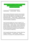 Biochemistry Module 1 Exam &ndash; Passed Questions & Answers with Rationales&NewLine;&NewLine;