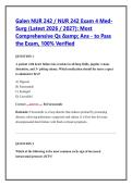 Galen NUR 242 &sol; NUR 242 Exam 4 Med Surg &lpar;Latest 2026 &sol; 2027&rpar;&colon; Most Comprehensive Qs & Ans - to Pass the Exam&comma; 100&percnt; Verified