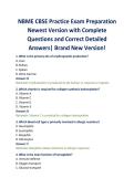NBME CBSE Practice Exam Preparation Newest Version with Complete Questions and Correct Detailed Answers&vert; Brand New Version&excl;