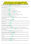 ECON 201 Exam 1 UKY Patel UPDATED   &NewLine;ACTUAL Questions and CORRECT  Answers 