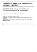 Samenvatting Supply Chain Management Logistiek HBO UITGEBREID 2026 &plus; 25 Oefenvragen - Lean Agile Inkoop Kraljic Voorraad EOQ Transport Warehousing JIT Kanban KPI 30&plus; Pagina's