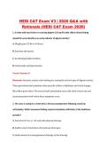 HESI CAT Exam V3 &vert; 2026 Q&A with &NewLine;Rationale &lpar;HESI CAT Exam 2026&rpar; 