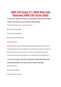HESI CAT Exam V1 &vert; 2026 Q&A with &NewLine;Rationale &lpar;HESI CAT Exam 2026&rpar;
