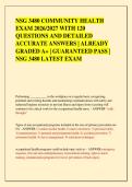 NSG 3480 COMMUNITY HEALTH &NewLine;EXAM 2026&sol;2027 WITH 120 &NewLine;QUESTIONS AND DETAILED &NewLine;ACCURATE ANSWERS &vert; ALREADY &NewLine;GRADED A&plus; &vert; GUARANTEED PASS &vert; &NewLine;NSG 3480 LATEST EXAM 