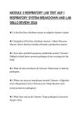 MODULE 3 RESPIRATORY LAB TEST A&P I&NewLine;RESPIRATORY SYSTEM BREAKDOWN AND LAB&NewLine;SKILLS REVIEW 2026&NewLine;