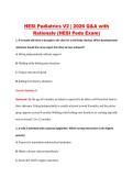 HESI Pediatrics V2 &vert; 2026 Q&A with &NewLine;Rationale &lpar;HESI Peds Exam&rpar; 