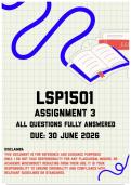 LSP1501 Assignment 3 Memo &vert; Due 30 June 2026