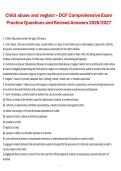 Child Abuse and Neglect &ndash; DCF Comprehensive Exam Practice Questions and Revised Answers &vert; Department of Children and Families &lpar;DCF&rpar; &vert; 2026&sol;2027 &vert; Study Guide and Review Material