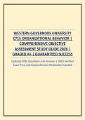 WESTERN GOVERNORS UNIVERSITY C715 ORGANIZATIONAL BEHAVIOR &vert; COMPREHENSIVE OBJECTIVE ASSESSMENT STUDY GUIDE 2026