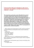 CSP EXAM TEST &lpar;SPECIALTY PHARMACY&rpar; 400 ACTUAL &NewLine;QUESTIONS AND VERIFIED ANSWERS WITH RATIONALE &NewLine;ALREADY A&plus; GRADE
