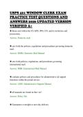 USPS 421 WINDOW CLERK EXAM&NewLine;PRACTICE TEST QUESTIONS AND&NewLine;ANSWERS 2026 UPDATED VERSION&NewLine;VERIFIED A&plus;