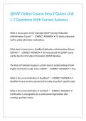 QMAP Online Course Step 2 Quizes Unit 1-7 Questions With Correct Answers 