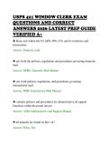USPS 421 WINDOW CLERK EXAM&NewLine;QUESTIONS AND CORRECT&NewLine;ANSWERS 2026 LATEST PREP GUIDE&NewLine;VERIFIED A&plus;