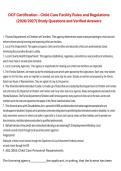 DCF Certification &ndash; Child Care Facility Rules and Regulations &lpar;2026&sol;2027&rpar; Study Questions and Verified Answers &vert; Department of Children and Families &lpar;DCF&rpar; &vert; Comprehensive Exam Guide