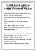 NUR 103 Exam 2 Question Bank&colon; Nursing Process & Cultural Competence&NewLine;&NewLine;