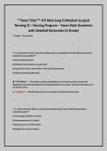 &ast; ATI Med-Surg II &lpar;Medical-Surgical &NewLine;Nursing 2&rpar; &ndash; Nursing Program &ndash; Exam-Style Questions &NewLine;with Detailed Rationales &lpar;A Grade&rpar;