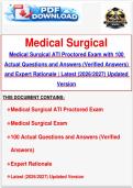 Medical Surgical ATI Proctored Exam with 100 Actual Questions and Answers &lpar;Verified Answers&rpar; and Expert Rationale &vert; Latest &lpar;2026&sol;2027&rpar; Updated Version