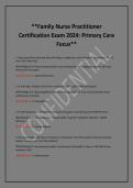 &ast;&ast;Family Nurse Practitioner &NewLine;Certification Exam 2024&colon; Primary Care &NewLine;Focus&ast;&ast;