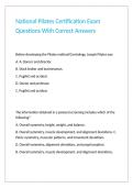 National Pilates Certification Exam Questions With Correct Answers 