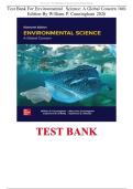 Test Bank Environmental Science A Global Concern 16th Edition Cunningham Exam Questions Answers Study Resource