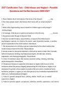 DCF Certification Test &ndash; Child Abuse and Neglect Possible Questions and Verified Answers &vert; Department of Children and Families &lpar;DCF&rpar; &vert; 2026&sol;2027 &vert; Comprehensive Study Guide and Review Material