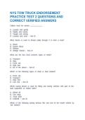 NYS TOW TRUCK ENDORSEMENT PRACTICE TEST MARATHON QUESTIONS AND CORRECT VERIFIED ANSWERS
