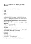 MKTG 3310 EXAM 4 QUESTIONS AND VERIFIED ANSWERS