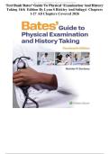 Bates Guide To Physical Examination and History Taking 14th Edition Bickley Test Bank All Chapter Complete Guide Grade A&plus; Exam Questions Answers Resource