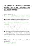UST SERVICE TECHNICIAN CERTIFICATION&NewLine;EVALUATION 2026 FULL QUESTIONS AND&NewLine;SOLUTIONS UPDATED